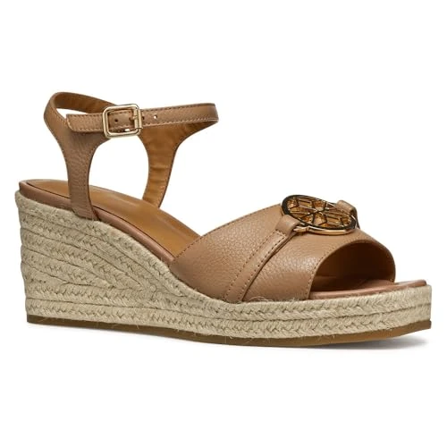 Offre limitée : Geox D PANAREA B, Sandale compensée femme, Beige, de 92.99 € à 67.32 € (27.61% de remise)