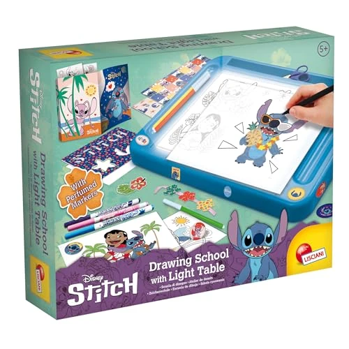 Offre limitee: Lisciani - DISNEY STITCH - École de Dessins par Projection Pour Enfants dès 5 Ans - Apprendre à Dessiner avec Stitch sur une Table Lumineuse A4 - Inclus Pochoirs, Stickers, Feutres Parfumés et Plus de 29.99 EUR a 26.69 EUR (economie 11%)
