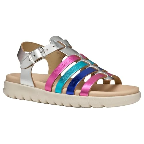 Oferta limitowana: Geox J Sandal Soleima Gir, dla dziewczynek, srebrny, wielokolorowy, 34 EU z 182.53 zł na 182.53 zł (oszczędź 0.00%)