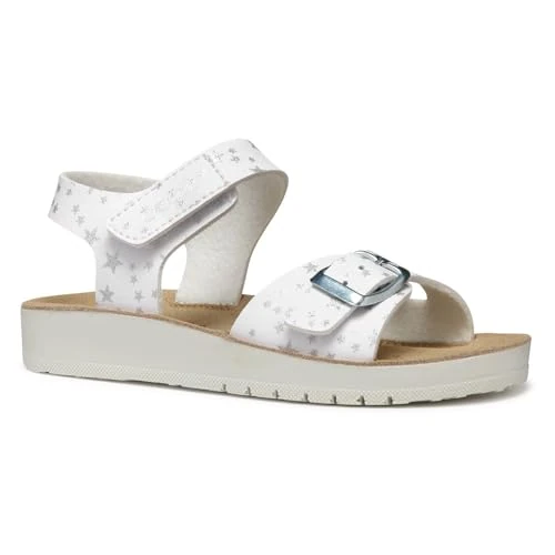 Geox J SANDAL COSTAREI GI - Sandalo Bambina, White,