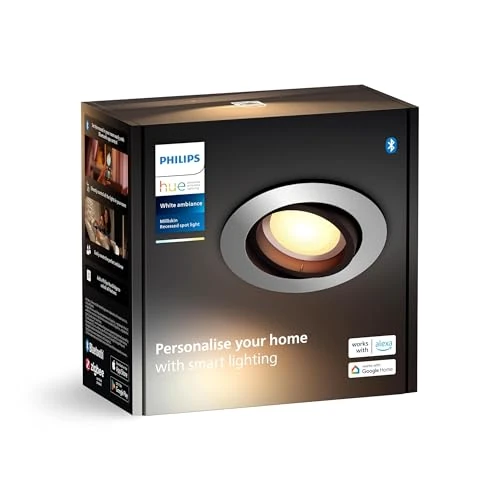 Philips Hue White Ambiance Milliskin Tunable Smart LED Recessed Round Spot Aluminium
