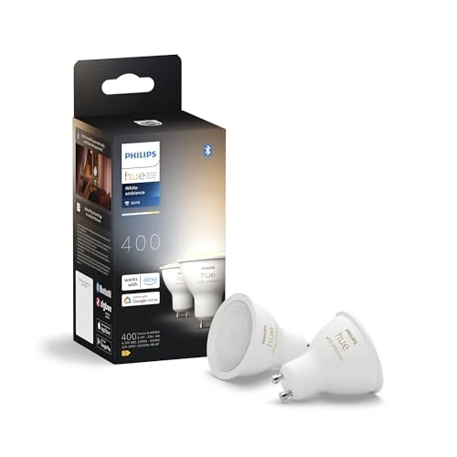 Beperkte aanbieding: Philips Hue Slimme GU10 Spot, Warm- tot Koelwit instelbaar licht (2-pack), Bluetooth-compatibel, stembediening met Alexa, Apple Home & Google Assistant van 49.99 EUR naar 39.03 EUR (besparing 22%)