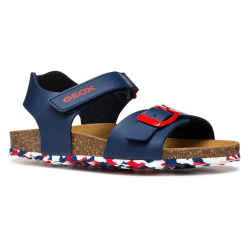 Offerta a tempo: Geox J Ghita Boy B - Sandalo Bambino, Navy/White/Red, - 0.00% da 31.50 € a 31.50 €