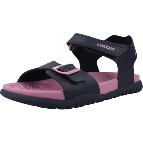 Oferta limitada: Geox - J SANDAL FUSBETTO GI, Sandalia Niñas, Navy/Fuchsia, de 39.90 € a 29.95 € (ahorro 25%)