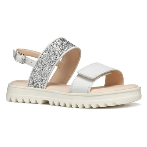 Offerta a tempo: Geox J SANDAL CORALIE GIR - Sandalo Bambina, White/Lt Silver, - 41% da 57.90 € a 33.99 €