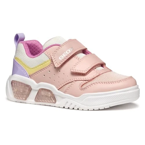 Geox J ILLUMINUS Girl A, Basket Fille, Pink/Multicolor,