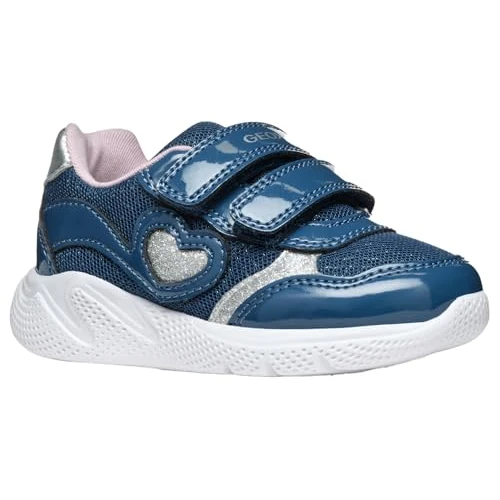 Offre limitée : Geox Bébé Fille B SPRINTYE Girl A Basket, Avio/Silver, 20 EU de 28.73 € à 28.73 € (0.00% de remise)