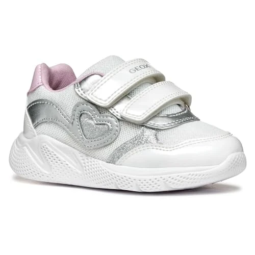 Limitiertes Angebot: Geox Baby-Mädchen B SPRINTYE Girl A Sneaker, White/Silver, 22 EU von 34.86 EUR auf 34.86 EUR (Spare 0%)