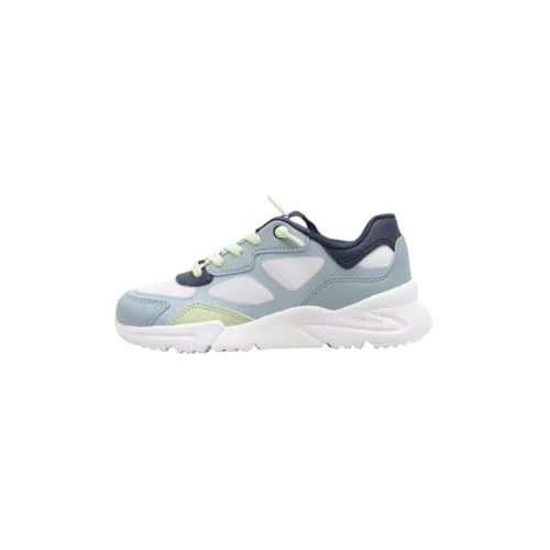 Geox J Loftus BOY E Sneaker, White/Sage, 12.5 UK
