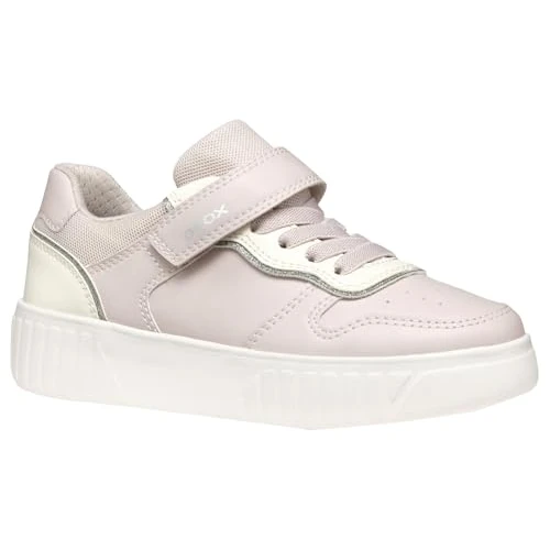Geox J MIKIROSHI Girl A, Basket Fille, Dove Grey/Lt Ivory,