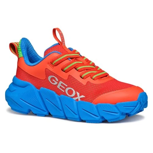 Geox Chłopiec Flexyper Fast Boy Basket, Czerwony Lt Niebieski, 36 EU