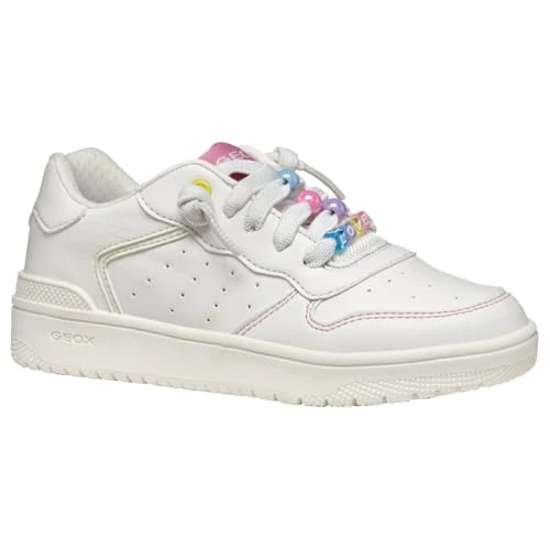 Geox Dziewczyna Washiba Dziewczyna D Koszyk, Biały różowy, 33 EU