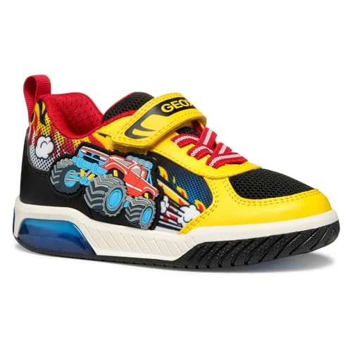 Limited-time offer: Geox J INEK BOY E Sneaker, Yellow/Red, 1 UK from 42.20 GBP to 42.20 GBP (save 0%)