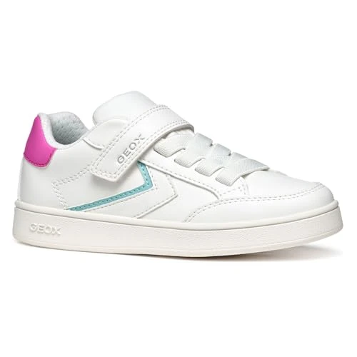 Offre limitée : Geox J ECLYPER Girl B, Basket Fille, White/Fuchsia, de 56.11 € à 56.11 € (0.00% de remise)