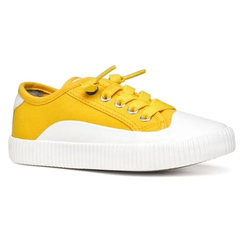 Geox J Tippeste Boy A, Trampki dziecięce, Żółty/biały, 32 EU