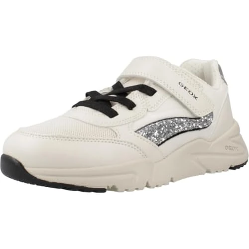 Offerta a tempo: Geox J Loftus Girl A - Scarpe da Ginnastica Bambina, Lt Ivory/Silver, - 53% da 49.90 € a 23.69 €