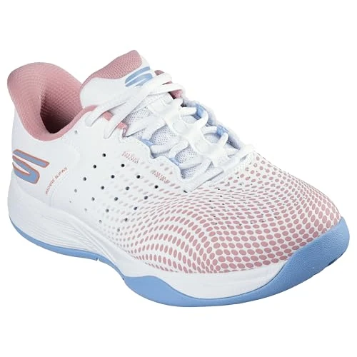 Offerta a tempo: Skechers Donna Skechers Viper Court Reload Slip-In ALLENATRICE, White Synthetic/Textile/Blue Trim, 41 EU - 55% da 99.95 € a 45.37 €