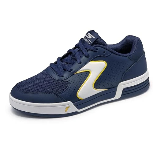 Skechers Viper Court Classic, Zapatillas Hombre, Navy Leather/Synthetic/Textile/Yellow Trim, 44.5 EU