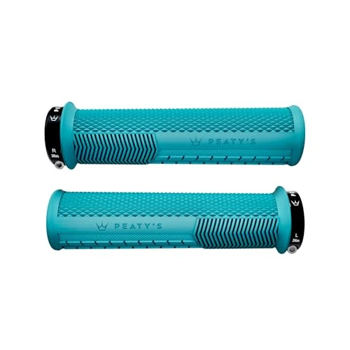 Offerta a tempo: Peaty's Manopole Bici MTB Monarch - Impugnature in Mescola Morbida 20a con Texture a Zigrinata, Manopole Bicicletta Ammortizzanti con Barre ad Alta Presa e Cuscinetto per Pollice - 30-32 mm, Blu - 37% da 29.99 € a 18.99 €