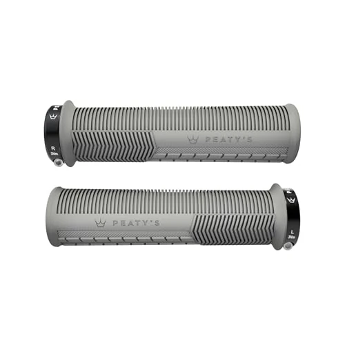 Offerta a tempo: Peaty's Manopole Bici MTB Monarch - Impugnature in Mescola Morbida 20a con Texture a Fungo, Manopole Bicicletta Ammortizzanti con Barre ad Alta Presa e Cuscinetto per Pollice - 30-32 mm, Grigio - 38% da 29.99 € a 18.49 €