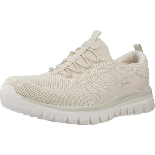 Oferta limitada: Skechers Mujer, Duraleather de Punto Blanco Roto, 40 EU de 64.95 € a 47.04 € (ahorro 28%)