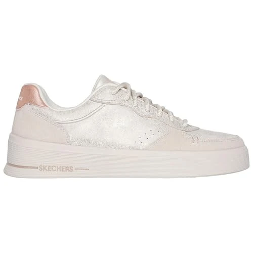 Limited-time offer: Skechers Women's Hiland Shimmering Splendid Sneaker, Natural Duralreather/Trim, 5 UK from 74.00 GBP to 33.79 GBP (save 54%)