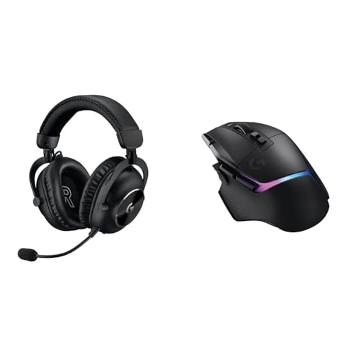 Logitech G Pro X 2 Lightspeed Cuffie Gaming Wireless, Microfono a Braccio Rimovibile & G502 X PLUS Mouse Gaming Wireless LIGHTSPEED RGB