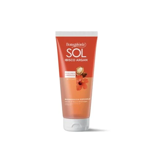 Offerta a tempo: Bottega Verde - SOL Ibisco Argan, Bagnodoccia Doposole, 200 ml, Prolunga l'Abbronzatura, con Olio di Ibisco e Argan, Azione Setificante, per Tutti i Tipi di Pelle - 33% da 5.99 € a 3.99 €
