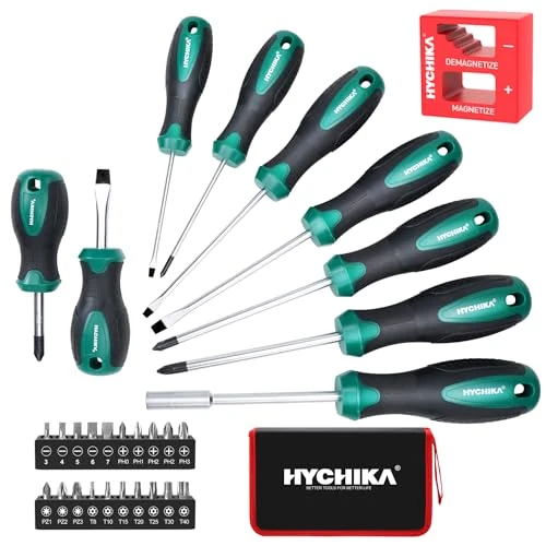 HYCHIKA Screwdriver Set, 30 Pieces Screwdriver Set, Including Phillips Screwdriver, Flat Screwdriver, Suitable for DIY, Maintenance Furniture, Toys