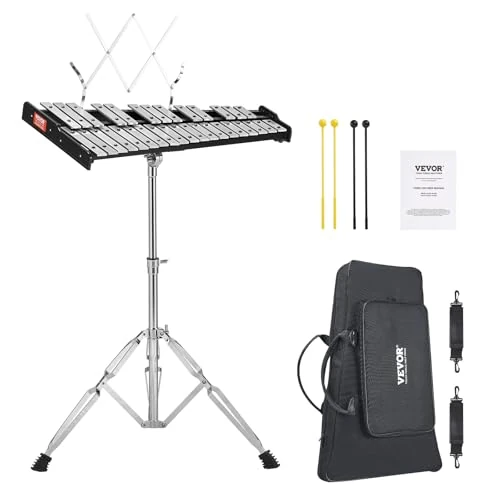Offerta a tempo: VEVOR Kit Campana Xilofono Glockenspiel a 32 Note, Set di Strumenti a Percussione Professionale con Mazze, Bacchette, Leggio, Supporto Regolabile e Borsa per il Trasporto per Studenti e Adulti - 0.00% da 69.00 € a 69.00 €
