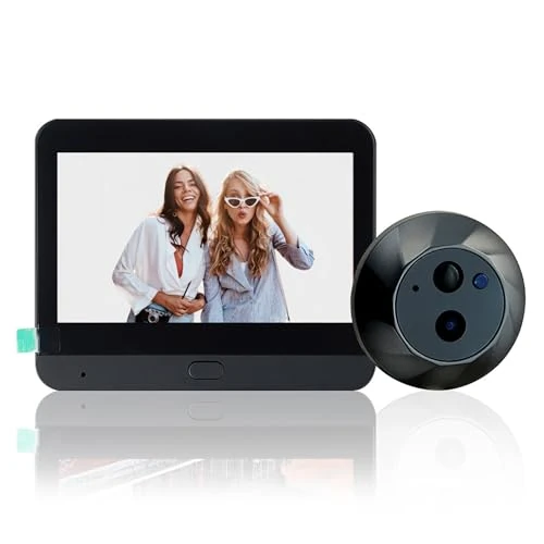 Bewinner Wirelessly Video Doorbell System, WiFis Door Peephole Viewer Video Doorbell 1080P Camera, 4.3 Inches Video Doorbell Camera Digital Door Viewer with PIR Motion Detection, 2 Way