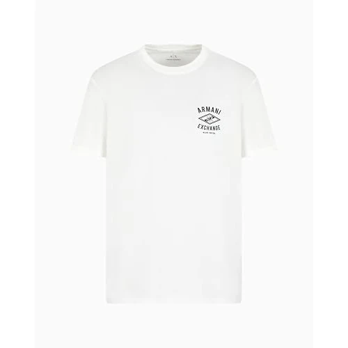 Armani Exchange Heren Utility Edge, Duurzaam, Gedrukt Logo Lettering, Regular Fit, Wit, XS, off-white, XS