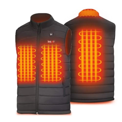 Offerta a tempo: IHeat Gilet riscaldato per uomo/donna, gilet riscaldato leggero elettrico riscaldato con batteria da 14400 mAh, per campeggio, escursionismo, caccia, Nero , XXL - 0.00% da 73.25 € a 73.25 €