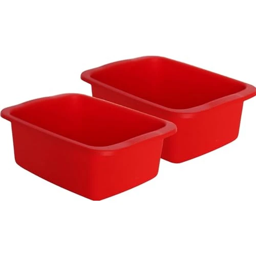 Limited-time offer: 2 Piece Multipurpose Rectangular Bowl Kit, 10L Capacity - 42 x 31 x 15.5 cm - Recycled Polypropylene and Chemical Resistant (Red) from $28.43 to $28.43 (save 0.00%)