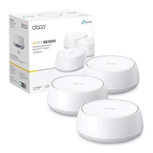 Offre limitée : TP-Link Deco Routeur WiFi 7 Mesh BE3600 Bi-Bande, Port Ethernet 2,5G, Couverture de 490㎡, Itinérance IA Transparente, Connectez 150 appareils, Compatible Toutes Les Box Internet, Deco BE25(3-Pack) de 349.00 € à 253.86 € (27% de remise)