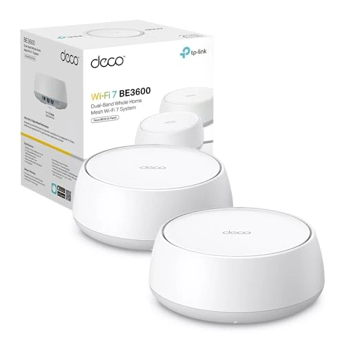 Offerta a tempo: TP-Link WiFi 7 Deco BE25 Mesh WiFi, BE3600Mbps Dual-Band, Router, AP, 2 Porte Ethernet di 2,5 Gbps, 4 Antenne Interne, MLO, AI-Roaming, HomeShield, Funziona con Qualsiasi ISP, Modem e Alexa, 2pz - 40% da 249.99 € a 149.99 €