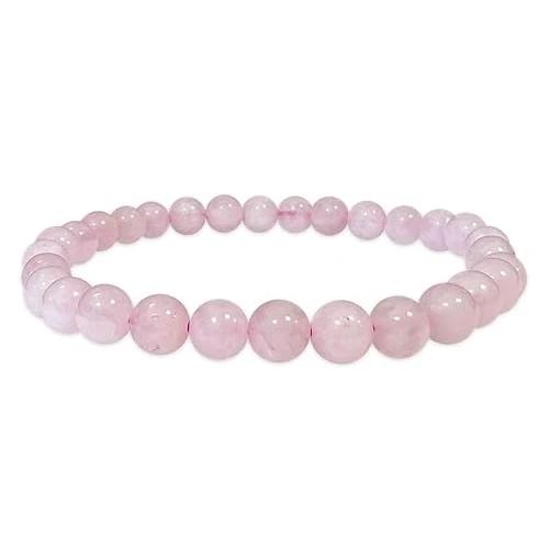 Offerta a tempo: TENET - Bracciale a sfere di pietra vera naturale - (QUARZO ROSA, 6 mm) - 44% da 8.90 € a 5.00 €
