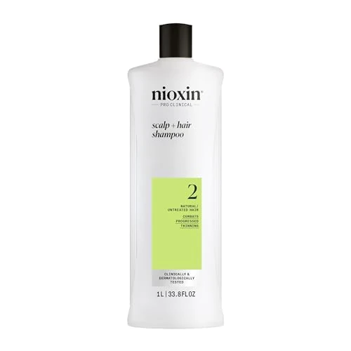 Offerta a tempo: Nioxin Sistema 2 Scalp + Hair Shampoo - Shampoo Fortificante per Capelli Naturali con Assottigliamento Avanzato - con Biotina e Niacinamide (1L) - 51% da 39.95 € a 19.58 €