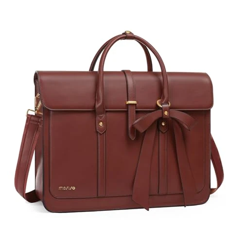 Limited-time offer: MOSISO Laptop Bag for Women,17.3 inch PU Leather Computer Bag, Brown | 17-17.3 inch Laptop Shoulder Bag Convertible Backpack,Messenger Bag Casual Handbag Work Travel Briefcase with Bowknot from 51.99 £ to 51.99 £ (save 0.00%)