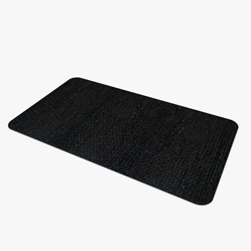 Comart - Küchenteppich Nancy - rutschfest - Maschinenwaschbar - Moderner Chenille-Läufer - Läufer für Flur und Küche - Weich und langlebig - Made in Italy - Schwarz - 50 x 130 cm