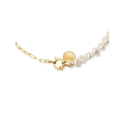 Offre limitée : SINGULARU - Collier Chic Pearl. Acier avec Finition Plaqué Or 18Kt et Perles Naturelles d'Eau Douce. Longueur 40 cm. Bijoux pour Femme de 59.90 € à 45.99 € (23% de remise)