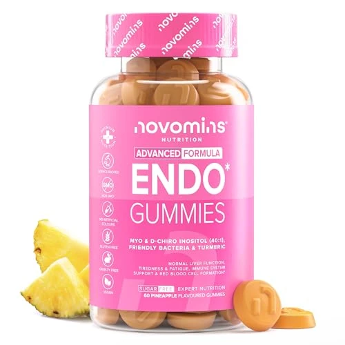 Offerta a tempo: Endo Gommose - Integratore con Myo-Inositolo, Vitamina B6, Curcuma e Probiotici - Supporto Ormonale e Benessere Intimo per Donne - 60 Gommose Vegane - Novomins - 41% da 19.99 € a 11.73 €
