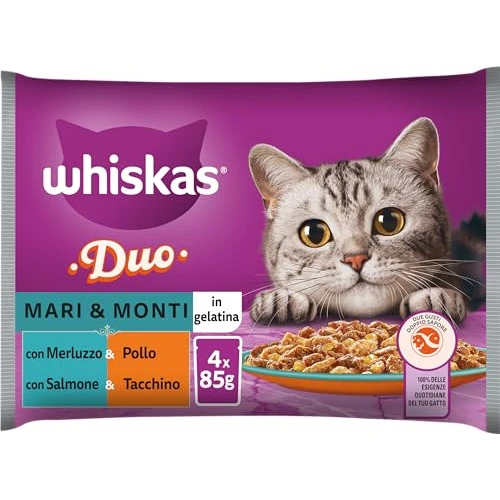 Whiskas Duo Mare e Monti, 1+ Years, Wet Cat Food, 13 Packs of 4 x 85g Sachets (52 Sachets in Total)