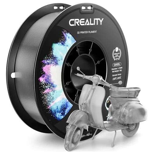 CREALITY Filamento PETG de 1,75 mm para impresora 3D, bobina de 1 kg perfectamente enrollada, precisión dimensional ±0,03 mm, superresistente, adecuado para la mayoría de impresoras FDM 3D
