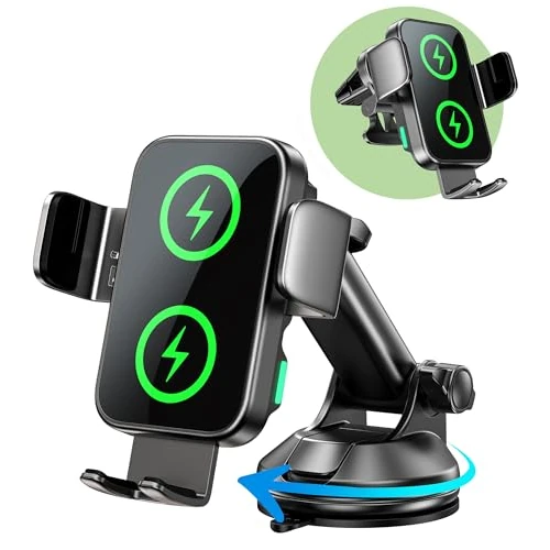 Offerta a tempo: GuMosh Caricatore Wireless,15W Supporto per Telefono Auto con Ricarica Wireless,Caricabatterie Da Senza Fili,Doppia Bobina,Supporto — 15% da 31,99 € a 27,19 €