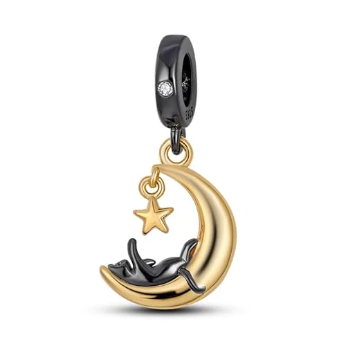 KUNSIR Zawieszka damska typu charm, srebro wysokiej próby 925, pasuje do bransoletek i naszyjników Pandora, kompatybilna z europejskimi bransoletkami dla kobiet i dziewcząt, Srebro szterlingowe