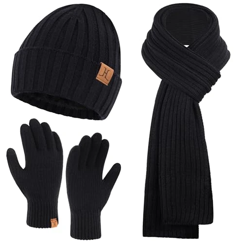 Limitiertes Angebot: ZASFOU Herren Winter Mütze Schal Touchscreen Handschuhe Set Thermo Beanie Wintermütze Strickmütze Winterschal Winterhandschuhe Geschenk für Männer von 33.99 EUR auf 27.19 EUR (Spare 20%)