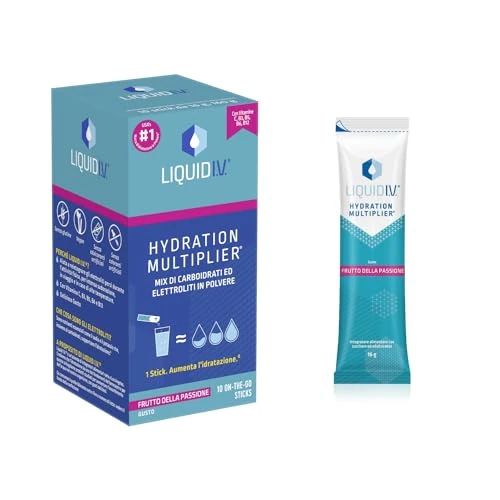 Limited offer: Liquid I.V., Electrolyte Supplement for Fast Hydration*, Vitamins C B3 B5 B6 B12 for Energy and Reduction Summer Fatigue Passion Fruit Gusto Passion Fruit 10 Sticks from 14.90 EUR to 12.12 EUR (save 19%)