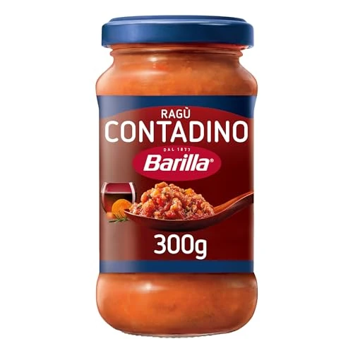 Barilla Ragù Boerensaus, kant-en-klare tomatensaus met rode wijn, kant-en-klare saus, pak van 300 g