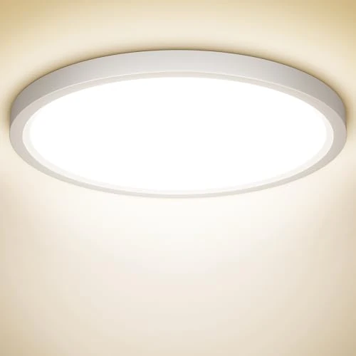 NIBSHOOM Plafon LED Techo, 18W 1800LM 4000K Lampara Techo, IP44 Impermeable Plafones para Techo Led Lampara Led Techo Dormitorio Cocina Pasillo Baño Sala, Ø22cm